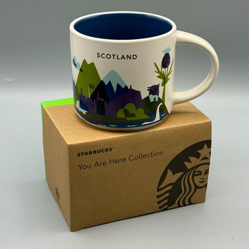 Starbucks Mug Scotland You Are Here YAH Coffee Cup 14oz Box